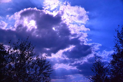 Low angle view of cloudy sky