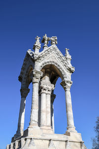 Low angle view of historical building against blue sky