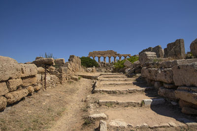 Old ruins against blue sky