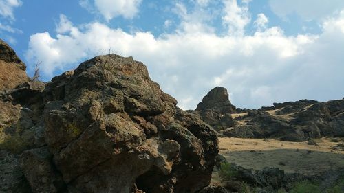 Scenic view of landscape against cloudy sky