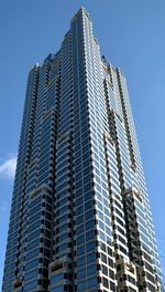 Low angle view of modern building against sky