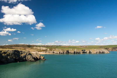 Scenic view of landscape against cloudy sky