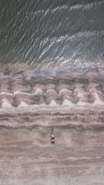 High angle view of empty beach