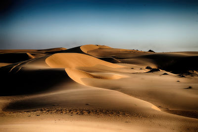 Sand dunes in a desert