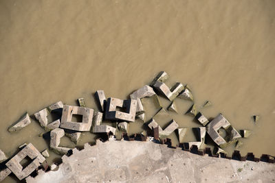 High angle view of beach