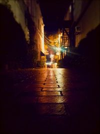 Illuminated street light at night