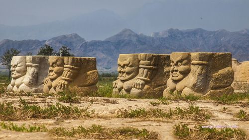 View of sculptures on mountain