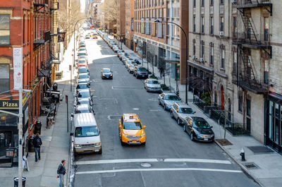 High angle view of city street