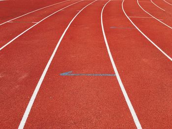 High angle view of running track