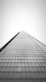 Low angle view of modern building against clear sky