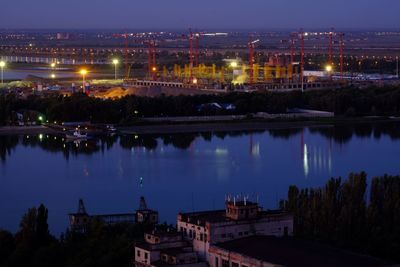 Illuminated cityscape at night