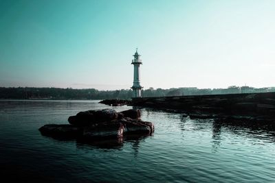 Calm waters on lake geneva, switzerland