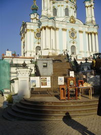 Exterior of temple against clear sky