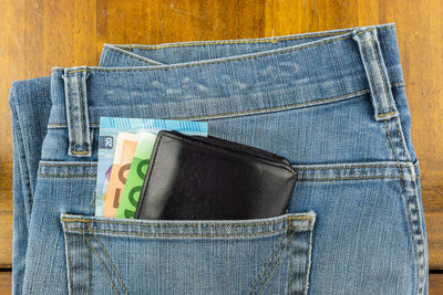 Close-up of blue box