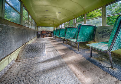 Interior of abandoned bus