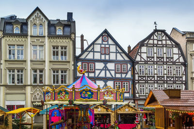 Historic main square of alsfeld with christmas market, germany