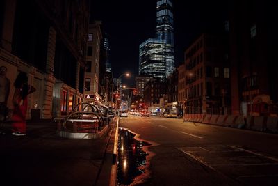View of city at night