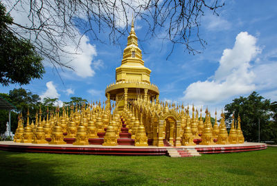 Temple against building