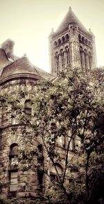 Low angle view of church against sky