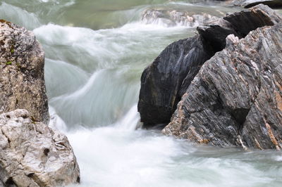 Scenic view of waterfall