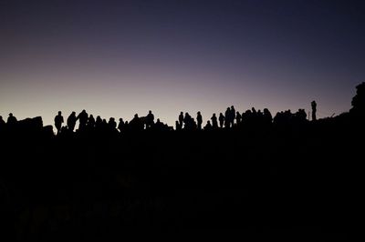Silhouette of people at sunset