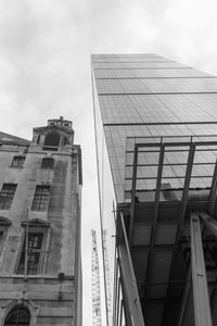 Low angle view of modern building against sky