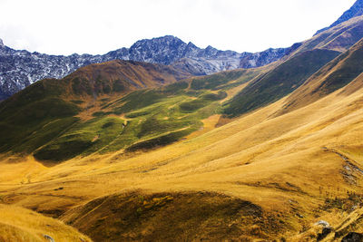 Scenic view of mountains against clear sky