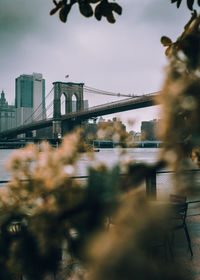 View of suspension bridge against sky