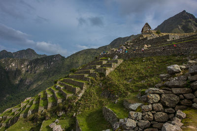 Scenic view of machu picchu against sky