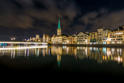 Illuminated city at night