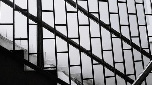 Low angle view of skylight in building