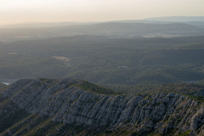 High angle view of landscape against sky