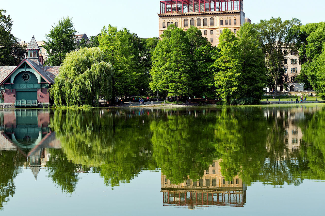 SCENIC VIEW OF LAKE AGAINST CLEAR SKY