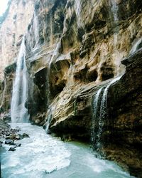 Scenic view of waterfall