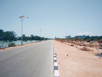 Street against clear sky