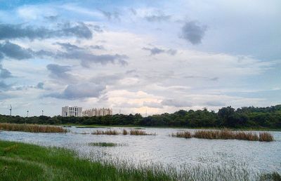 Scenic view of river against sky