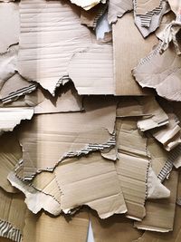 Full frame shot of torn cardboard