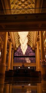 Low angle view of illuminated ceiling of building