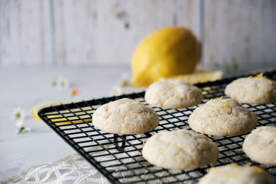 Close-up of cookies on table