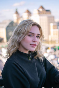 Portrait of woman with blond hair