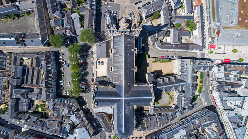 Aerial view of city street