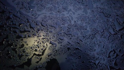 Full frame shot of wet glass window during rainy season