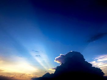 Low angle view of sky at sunset