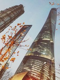 Low angle view of buildings against sky