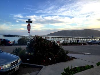 View of road against cloudy sky