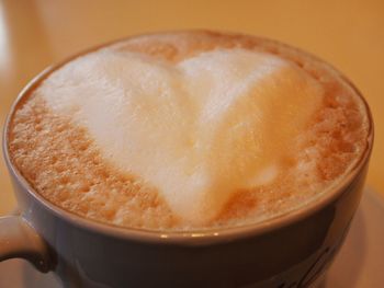 Close-up of cappuccino