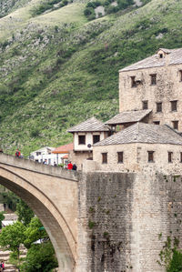 Arch bridge over river