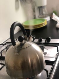 Close-up of kettle on stove