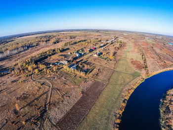 Aerial view of agricultural landscape