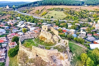 High angle view of townscape